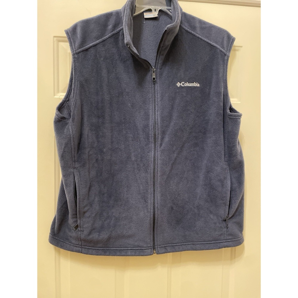 Columbia Vest Fleece Winter XL Sweater Mens Blue Sleeveless Full Zip Up